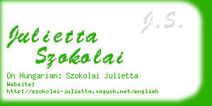 julietta szokolai business card